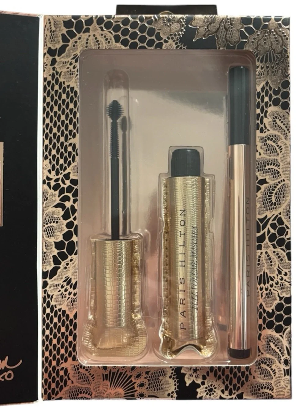 Paris Hilton Flawless Definition Volume Mascara Black Eyeliner Beauty Makeup Kit